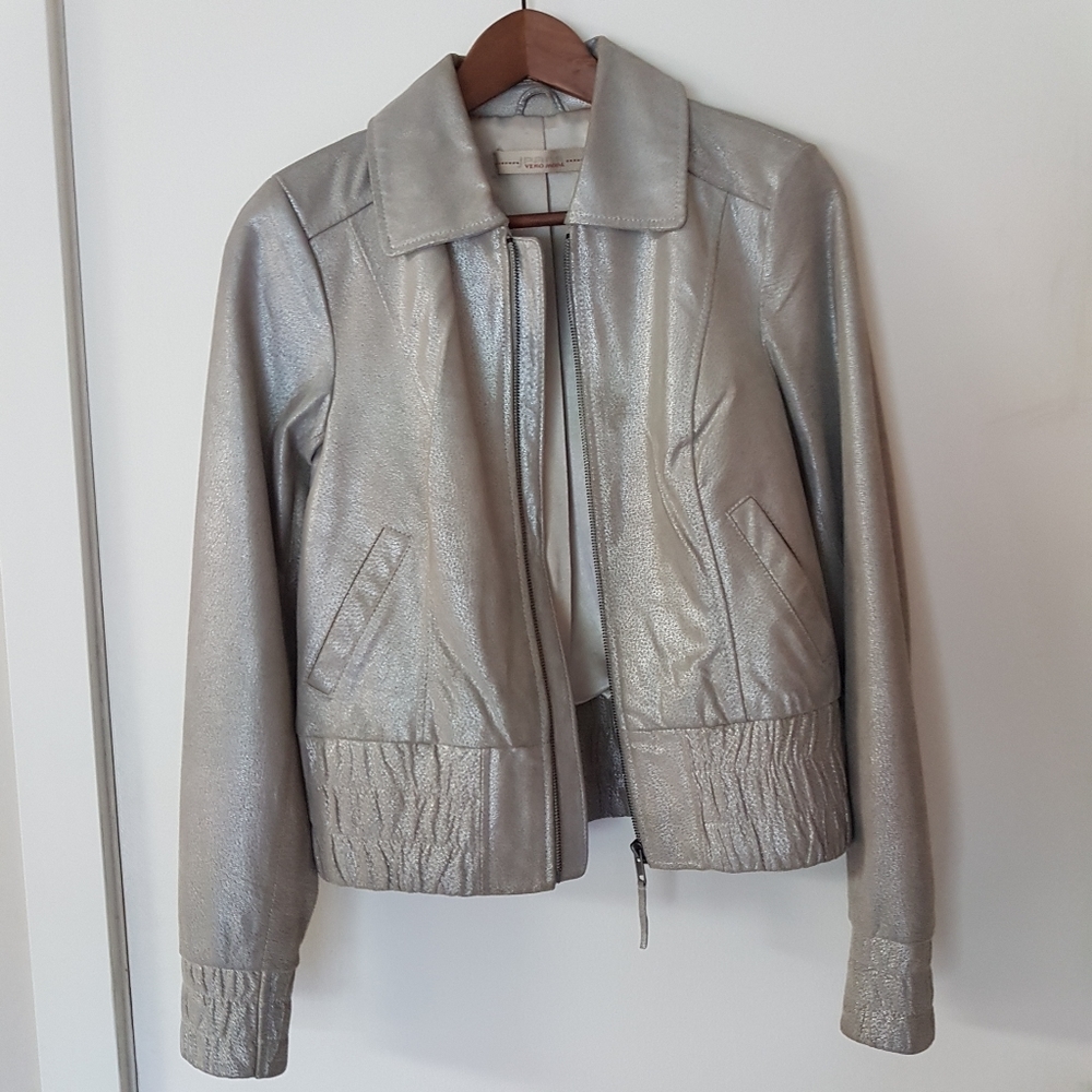 Pearly leather jacket